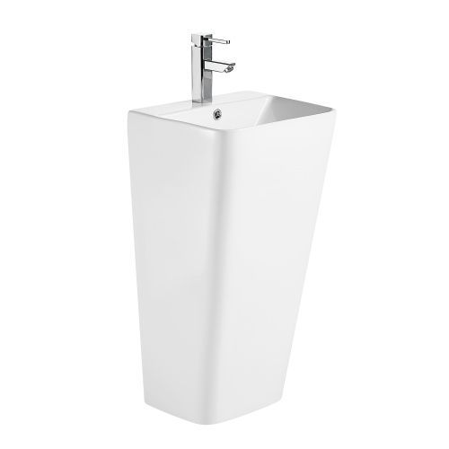 Раковина из санфаянса Azario FRETTA SQUARE AZ-302 44х38 напольная цвет белый 1 отверстие под смеситель