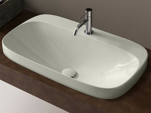 Раковина керамическая Scarabeo Moon 5512 41 70х40 встраиваемая цвет белый 1 отверстие под смеситель