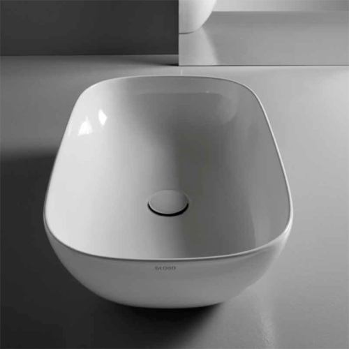 Раковина керамическая Globo T-Edge B6R60.BI*0 60х40 накладная цвет белый без отверстий под смеситель