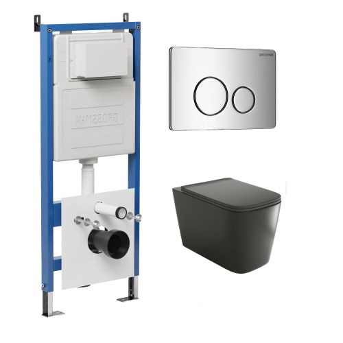 Инсталляция + кнопка смыва + унитаз Grossman Style 97.4441BMS.05.10M