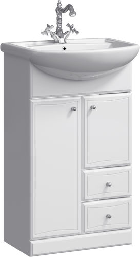 Тумба под раковину Aqwella Y Ba.01.05/2 50х30 напольная цвет белый