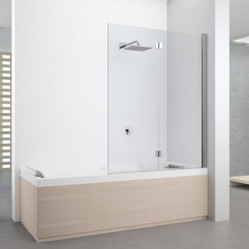 Душевая шторка на ванну Novellini Young Y21BSV120D-1K 120х150 стекло прозрачное профиль хром ориентация универсальная