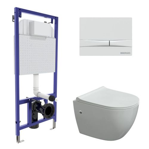 Комплект унитаз с инталляцией и клавишей смыва Berges NOVUM 043282