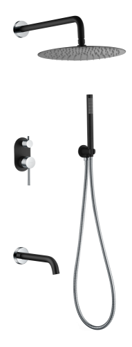 Душевая система Boheme Uno 464-2-BCR встраиваемая в стену цвет черный