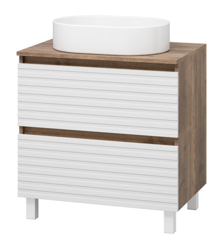 Тумба под раковину Brevita Dakota DAK-07070-19/01-2Я 70х50 напольная цвет белый/коричневый