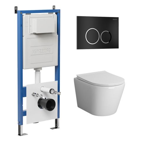 Инсталляция + кнопка смыва + унитаз Grossman Galaxy 97.4478BMS.01.210