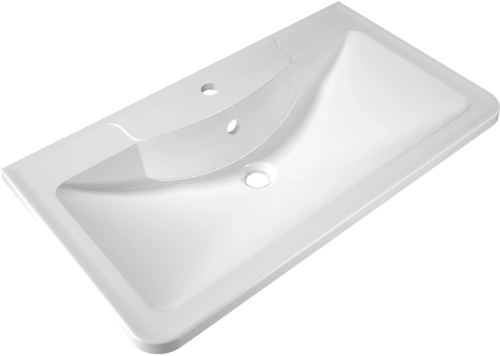 Раковина из искусственного камня Florentina Аллегро 800 10.020.00800.001 80х50 накладная цвет белый 1 отверстие под смеситель