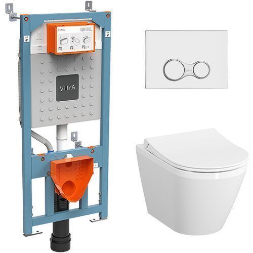 Комплект унитаз с инсталляцией и клавишей смыва Vitra Integra Round 9856B003-7205