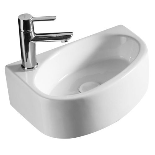 Раковина из сантехнического фаянса Azario AZ-4519A 40х30 подвесная цвет белый 1 отверстие под смеситель