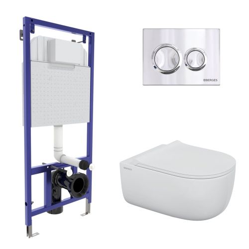 Комплект унитаз с инталляцией и клавишей смыва Berges NOVUM 043302