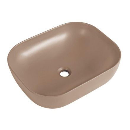 Раковина из сантехнического фаянса BelBagno BB1302-H316 50х40 накладная цвет бежевый без отверстий под смеситель