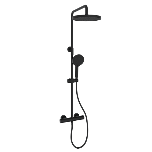 Душевая стойка Sancos Teo SC11001MB настенная цвет черный с термостатом