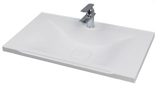 Раковина из искусственного камня Aquaton Премьер М 1A70493KPR010 80х50 накладная цвет белый 1 отверстие под смеситель