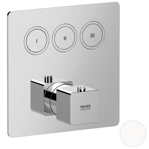 Смеситель для душа Remer Absolute AU99D3KBBO встраиваемый в стену белый с термостатом