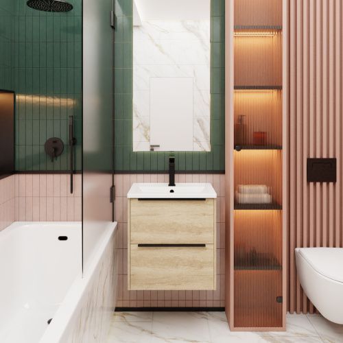 Тумба под раковину La Fenice Tesoro FNC-01-TES-DNN-60-2 60х40 подвесная цвет коричневый