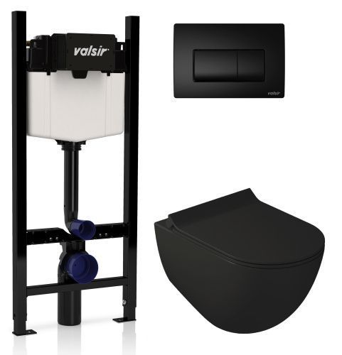 Комплект унитаз с инсталляцией и клавишей смыва Valsir KIT VSBM 7317NEMT Slim P1