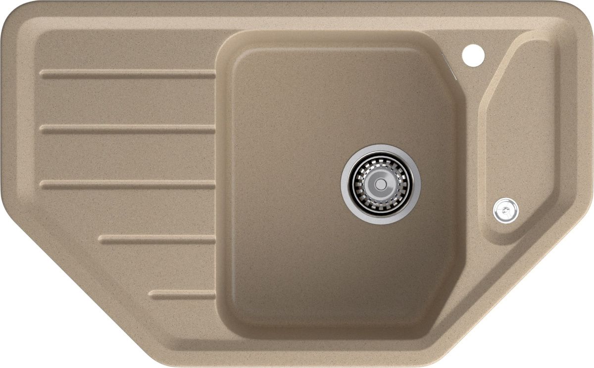 Кухонная мойка Granfest Corner C-800E песочный 80х50 цвет бежевый поверхность матовая