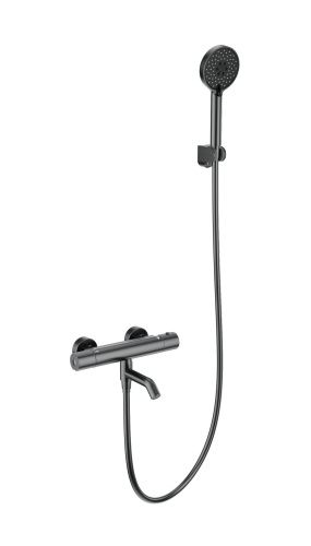 Смеситель для ванны Wonzon & Woghand WW-B3029-A1-BGG настенный серый с термостатом