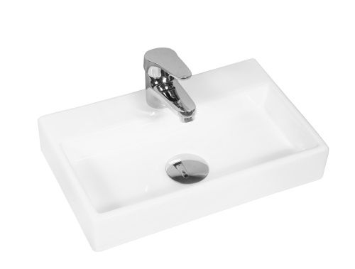 Раковина из сантехнического фарфора Milleau PERL MU7039-GW 40х20 подвесная цвет белый 1 отверстие под смеситель