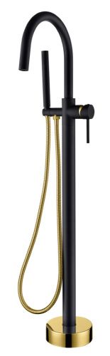 Смеситель Boheme Uno 469-BG напольный черный/золото