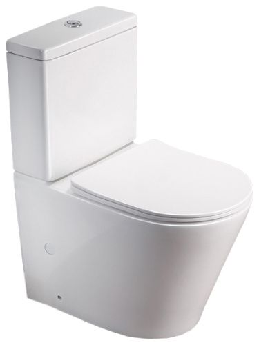 Унитаз напольный с бачком SantiLine SL-5014 цвет белый с сиденьем микролифт безободковый смыв воронка-водоворот