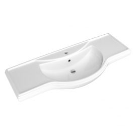 Раковина из сантехнического фаянса СанТа Classic120 120х50 накладная цвет белый