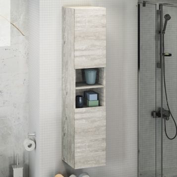 Шкаф-пенал Comforty Верона 00004137140CF 40х160 подвесной цвет серый