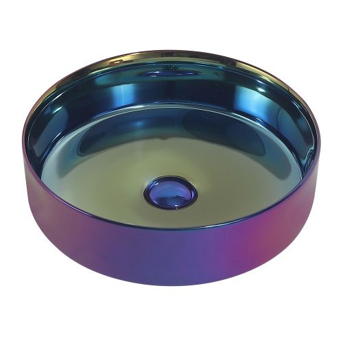 Раковина из сантехнического фаянса Abber BEQUEM AC2109Regen 40х40 накладная цвет хамелеон без отверстий под смеситель