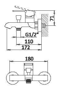 Смеситель Cezares NAUTIC NAUTIC-VM-BIO настенный белый - фото 2