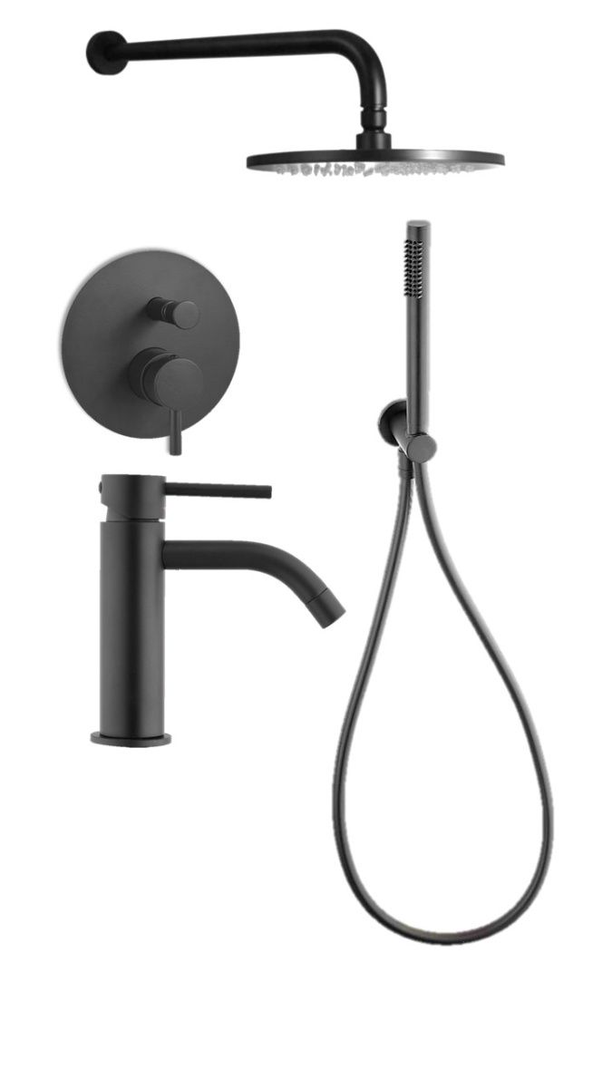 Душевая система Paffoni Light KITLIG015NO071 встраиваемая в стену цвет черный