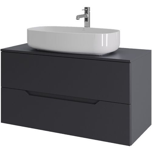 Тумба с раковиной Orange Line Li-100TugMDF+B07-675W 100х50 цвет серый