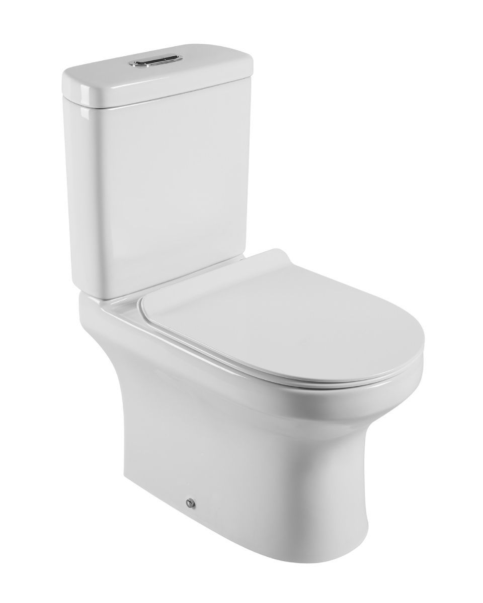 Унитаз напольный с бачком Agger AT04000 белый с сиденьем микролифт безободковый смыв торнадо