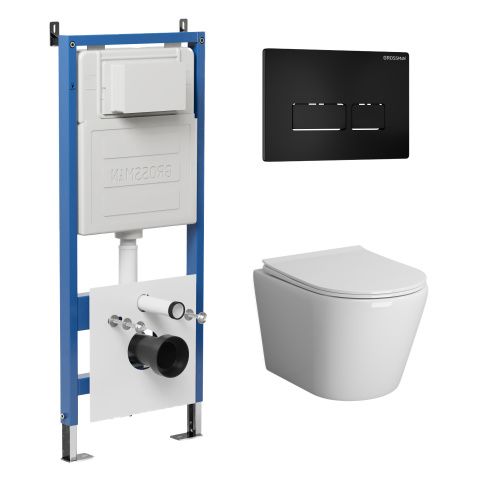 Инсталляция + кнопка смыва + унитаз Grossman Pragma 97.4478BMS.03.210
