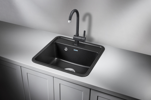 Кухонная мойка Granula Стандарт 5001, ЧЁРНЫЙ 50х50 цвет черный поверхность матовая