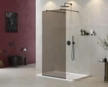 Душевая перегородка Cezares LIBERTA LIBERTA-L-2-80-120-BR-NERO 80х195 стекло тонированное профиль черный