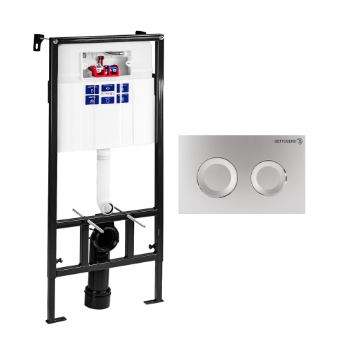 Инсталляция Bettoserb Sava Fix Slim SET40006468 с клавишей смыва COOL хром матовый