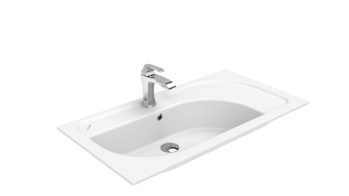 Раковина из сантехнического фарфора Creavit Trump TP185-00CB00E-0000 90х50 накладная цвет белый