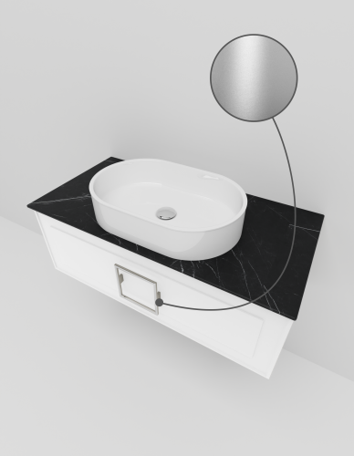 Тумба со столешницей La Fenice CUBO NFNC-01-CUB-B-100-1-GB 100х50 подвесная цвет белый