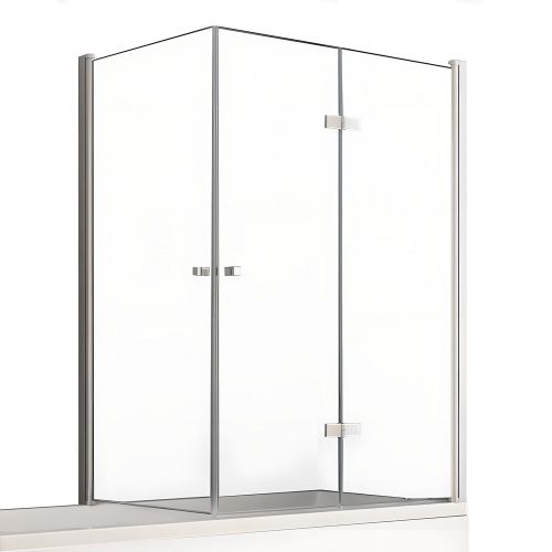 Душевая шторка на ванну New Trendy NEW SOLEO Chrome P-0029/P-0024 100х140 стекло прозрачное профиль хром ориентация правая