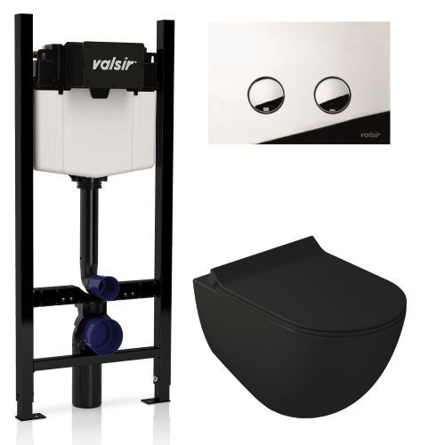 Комплект унитаз с инсталляцией и клавишей смыва Valsir KIT VSCR 7317NEMT Slim P4