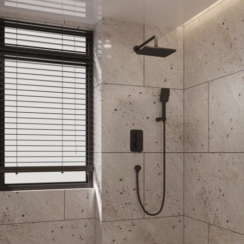 Душевая система Veconi VERONA VE-510-B-C4 встраиваемая в стену цвет черный