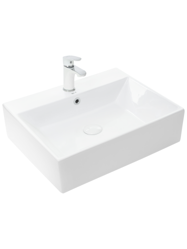 Раковина из сантехнического фаянса WeltWasser WW SK 10000003880 50х40 накладная цвет белый 1 отверстие под смеситель