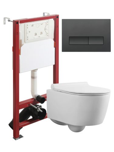 Комплект унитаз с инсталляцией и клавишей смыва Agger ATI05100+APB244