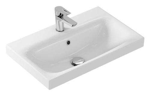 Раковина мебельная керамическая Cersanit Moduo Slim 60 UM-MOD60SL/1 60х40 накладная цвет белый 1 отверстие под смеситель