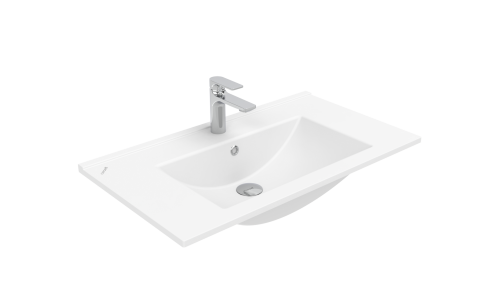 Раковина из сантехнического фарфора Creavit Su SU080-00CB00E-0000 80х50 накладная цвет белый