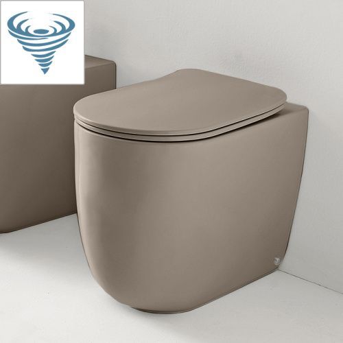 Чаша унитаза приставная Kerasan Nolita 531981 цвет бежевый без сиденья безободковая смыв торнадо