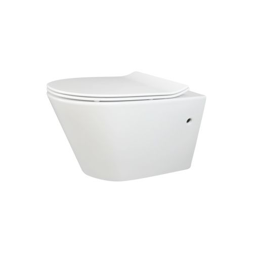 Унитаз подвесной Creo Сeramique CREO COMBO CR1100R белый безободковый с сиденьем с микролифт каскадный смыв