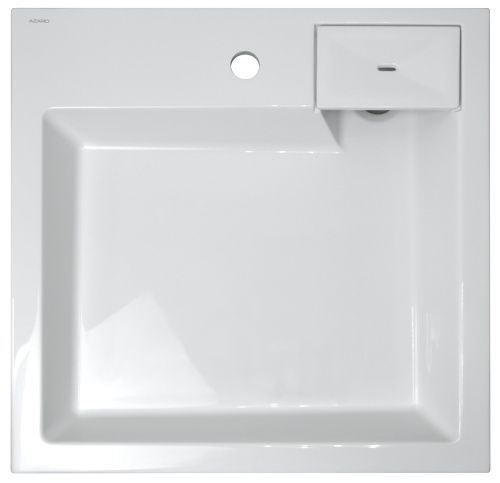 Раковина из искусственного камня Azario Slim CS00078302 60х60 подвесная цвет белый 1 отверстие под смеситель
