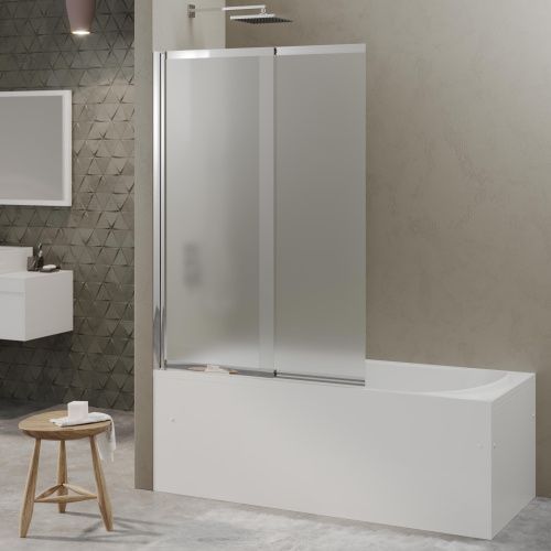 Душевая шторка на ванну Berges RIVER 065021 60х145 стекло матовое профиль хром ориентация универсальная