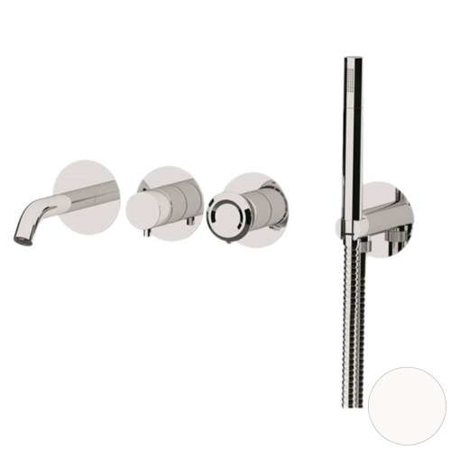 Смеситель для ванны Remer Element ET53D2PBO встраиваемый в стену белый